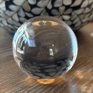 Clear Glass Ball Sphere Collectible Paperweight 3‎ Inches Round